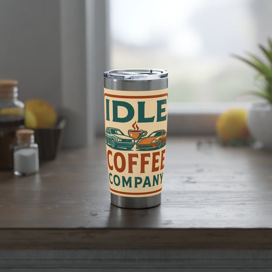 Idle Coffee Tumbler - 20oz Travel Mug, Car Enthusiast Gift, Vintage Style Drinkware, Road Trip Accessory, Eco-Friendly Cup